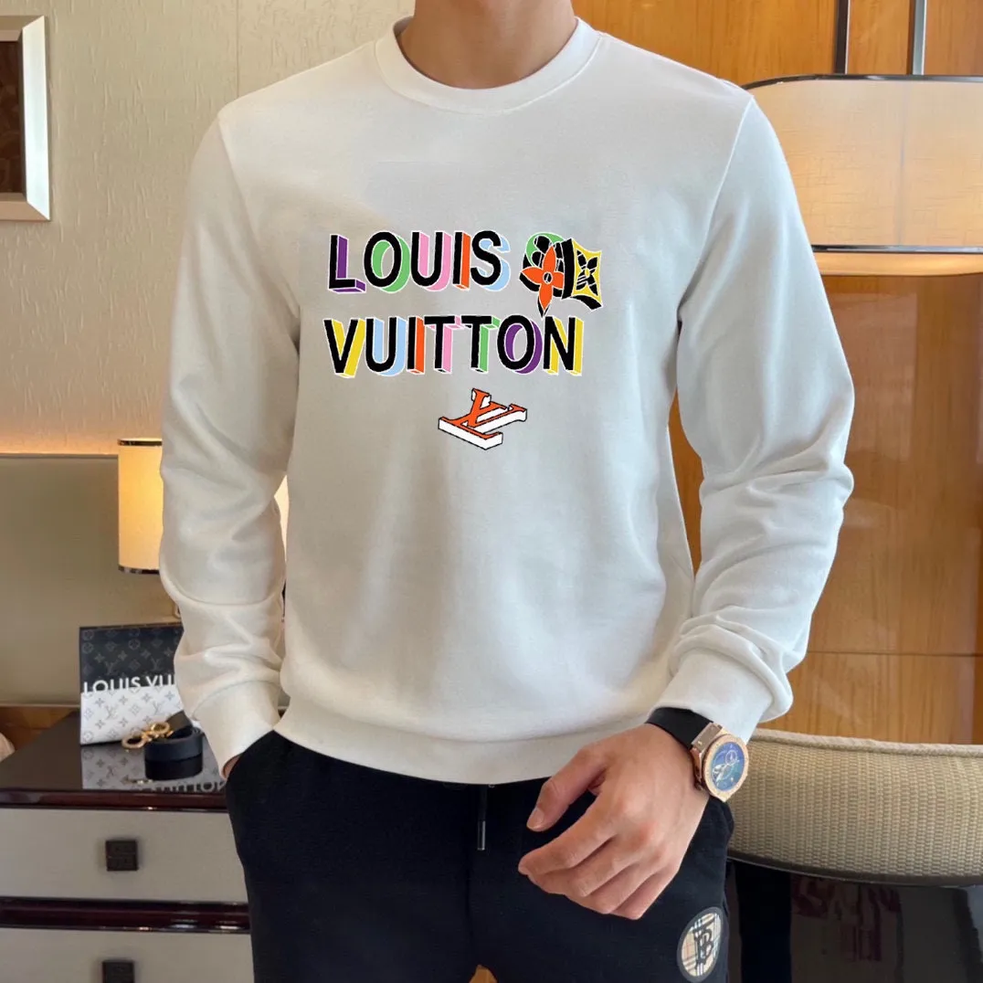 🅿️220 brand [LV Louis Vuitton] (good news for fat people) 2025ss autumn latest long-sleeved round-neck sweatshirt, on sale simultaneously on the official website. Refreshing and breathable. Made of top Tencel Roman. Comfortable and soft. 3D three-dimensional clarity. Super fashion sense. Great for gifting and keeping for yourself. Size: M-5XL (can wear up to 220 pounds)
